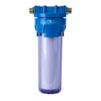 Магистральный фильтр для воды со сменным картриджем гейзер 1п 1/2" прозрачный 32007