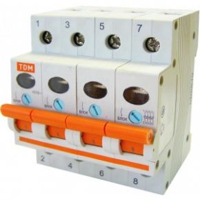 Выключатель нагрузки мини-рубильник tdm вн-32 4p 40a sq0211-0035