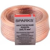 Акустический кабель 2х0,75мм2 прозрачный, 15м sparks sp2075-15