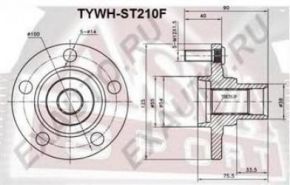 Ступица [12] Asva TYWHST210F Toyota: 43502-05010 43502-20131 Toyota Caldina (St19_ Et19_ Ct19_ At19_). Toyota Caldina (St21_ Ct21_ At21_). Toyota Asva TYWHST210F Toyota: 43502-05010 43502-20131