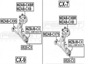 Сайлентблок задний переднего рычага с кронштейном Febest MZAB-CXB Mazda: #EG21-34-350D EH4434350 TE69-34-350 Febest MZABCXB Mazda: #EG21-34-350D EH4434350 TE69-34-350