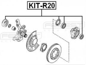 Подшипник роликовый передней полуоси ремкомплект Febest KIT-R20 Nissan: 402100F000 1954437 40210-2S600 Febest KITR20 Nissan: 402100F000 1954437 40210-2S600