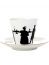 Кофейная чашка с блюдцем форма "Черный кофе", рисунок "Прогулка", серия "Силуэты", Императорский фарфоровый завод Императорский фарфоровый завод