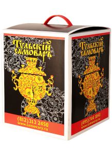 Набор с угольным самоваром 7 литров "цилиндр" с художественной росписью "Ясная поляна", арт. 220751 Тульские самовары