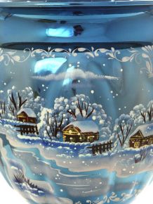 Набор самовар электрический 3 литра с художественной росписью "Зимний вечер" с автоматическим отключением при закипании, арт. 155648а Тула