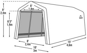 Тентовый гараж (ангар) ShelterLogic 3 х 4,6 х 2,4 м