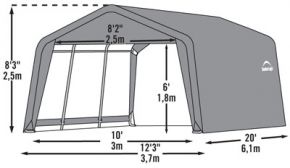 Тентовый гараж (ангар) ShelterLogic 3,7 х 6,1 х 2,4 м
