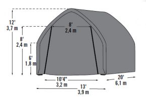 Тентовый гараж (ангар) ShelterLogic 3,9 x 6,1 x 3,7 м