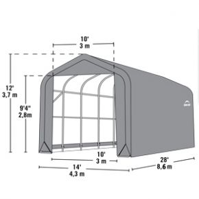 Тентовый гараж (ангар) 4,3 х 8,6 х 3,7 м