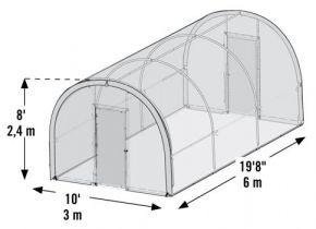 Тентовая теплица 3 х 6 х 2,4 м круглая крыша