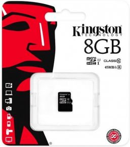Карта памяти Kingston 8Gb microSDHC Class 10  45Mb/s без адаптера (SDC10G2/8GBSP)