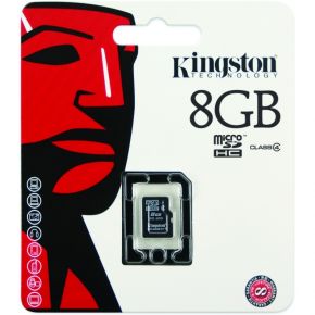 Карта памяти Kingston 8Gb microSDHC Class 4 без адаптера (SDC4/8GBSP)