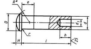 5* 8 заклепка полупустотелая, полукруглая голова, сталь ГОСТ 12641-80