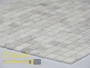 Мозаика на сетке Caramelle Dolomiti Bianco POL Pietrine настенная из камня серая 305х305х4мм (чип 15x15мм) Caramelle Mosaic