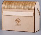 Коробка-сундук из фанеры для бренди и бокалов 312х135х276