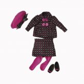 Одежда Делюкс для 46-сантиметровой куклы: костюм в горошек, берет, колготки, туфли Игрушки для девочек