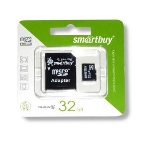 Накопители и жесткие диски SMART BUY microSDHC Class 10 32GB + SD adapter