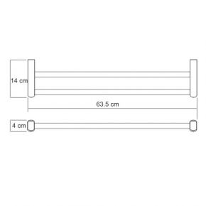 WasserKraft Berkel Держатель полотенец штанга двойная хром Wasser Kraft К6840