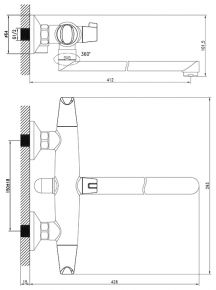 Iddis Runo Смеситель д/ванны с дл. изл. с керам. диверт. IDDIS RUNSBL2i10