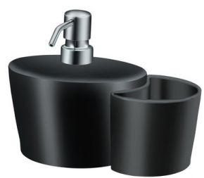 Dededimos Group 16T1-OM APPOGIO Диспенсер для мыла фарфоровый настольный, цвет черный