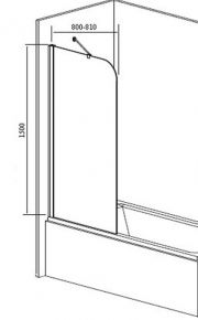 Radaway 201101-105L Шторка для ванны Torrenta PNJ/L 800*1500 хром/графитовое 6mm