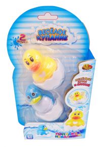Веселое купание. Игрушки для ванной, в наборе уточка и цыпленок (поплавок), на блистере, 14х4х24,5 см ABtoys