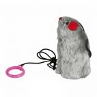 Игрушка для кошек "Мышь-полевка" с пищиком на резинке TRIXIЕ 4081 9см