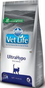 ФАРМИНА VET LIFE ULTRAHYPO диета д/кошек при пищевой непереносимости или аллергии 0,4кг