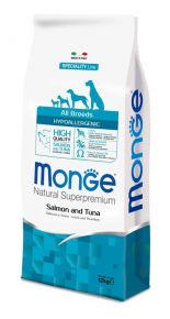 Monge Dog Speciality Hypoallergenic корм для собак гипоаллергенный лосось с тунцом 12кг
