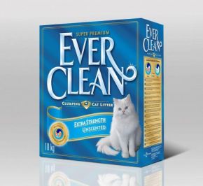 Наполнитель EVER CLEAN Extra Strong Unscented без ароматизатора 6кг (голубая полоса)