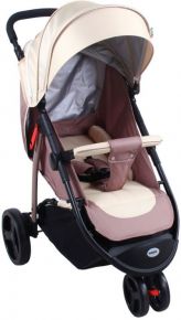 BabyHit Детская прогулочная коляска BabyHit Trinity Beige коричневая полоса бежевый