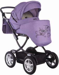 Geoby Детская коляска 2 в 1 Geoby C3018 Lux Rzss фиолетовый с черным рисунком