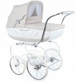 Inglesina Детская коляска классическая Inglesina Classica на шасси Balestrino Chrome Ivory AB05E0VNL+AE05H3100 Vaniglia кремовый белый