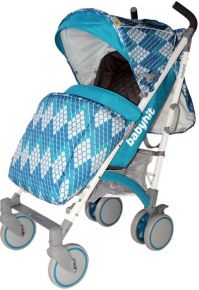 BabyHit Детская прогулочная коляска BabyHit Rainbow Cubic Blue голубая с ромбами