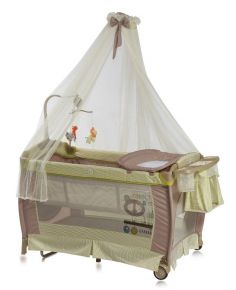 Lorelli Кровать-манеж Lorelli Premium Sleep N Dream Rocker 1602 Green зеленый коричневый