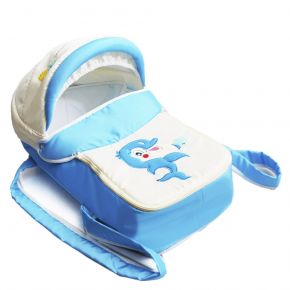 Leo Переноска для новорожденного Leo 5106-102 для коляски Веселые Зверята Дельфинчик синий белый