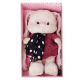 Мягкая игрушка Зайка Лин в розовом пальто со стильным шарфом Jack and Lin