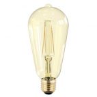 Лампа светодиодная LED-ST64-PRM 6Вт 230В Е27 3000К 540Лм золотистая IN HOME ASD
