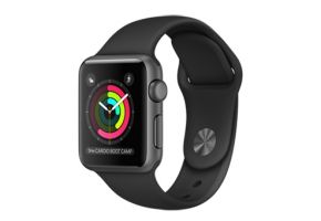 Apple Watch Series 1,  38 мм, корпус из алюминия цвета «серый космос», спортивный ремешок чёрного цвета Watch Series 1, Apple MP022RU/A