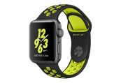 Apple Watch Nike+ 38 мм, корпус из алюминия цвета «серый космос», спортивный ремешок Nike цвета «чёрный/салатовый» Watch Nike+ Apple MP082RU/A