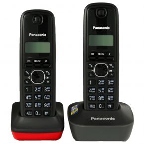 Телефон беспроводной DECT Panasonic Телефон беспроводной DECT Panasonic KX-TG1612RU3 Grey/Red