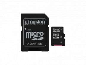 Карта памяти Kingston Technology MicroSD HC 64 ГБ class 10 (с адаптером) Kingston Technology Карта памяти Kingston Technology MicroSD HC 64 ГБ class 10 (с адаптером)