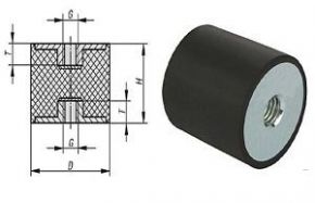Виброопора М10 с внутр.резьбой мама/мама H30