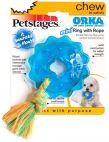 Petstages игрушка для собак Mini "ОРКА кольцо с канатом" маленькая 8см