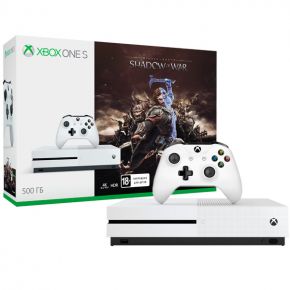Игровая консоль Xbox One Microsoft Игровая консоль Xbox One Microsoft S 500 GB белая + Shadow of War