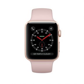 Смарт-часы Apple Смарт-часы Apple Watch Series 3 42 мм Алюминий Золотистый, Спортивный браслет "Розовый песок" (MQL22RU/A)