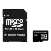 Карта памяти Silicon Power Micro-SDHC 4 GB class 4 SP004GBSTH004V10-SP Silicon Power