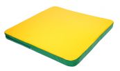 Мат гимнастический 1360x1360x80 мм закругленные углы зеленый-желтый