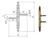 92мм петля мебельная декоративная, античная бронза