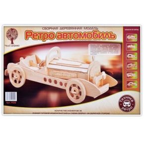 Wooden Toys Сборная деревянная модель Ретромобиль